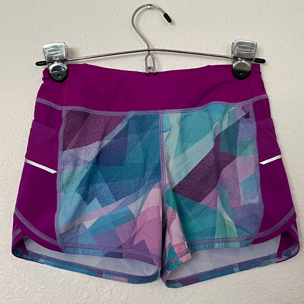 Athleta Girls Purple Multi Geometric Athletic Shorts